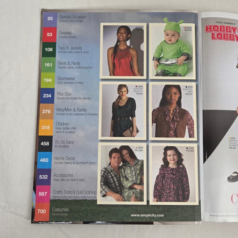 Simplicity Pattern Counter Display Catalog 2010 Halloween Costume Sewing Crafts - Picture 7 of 14